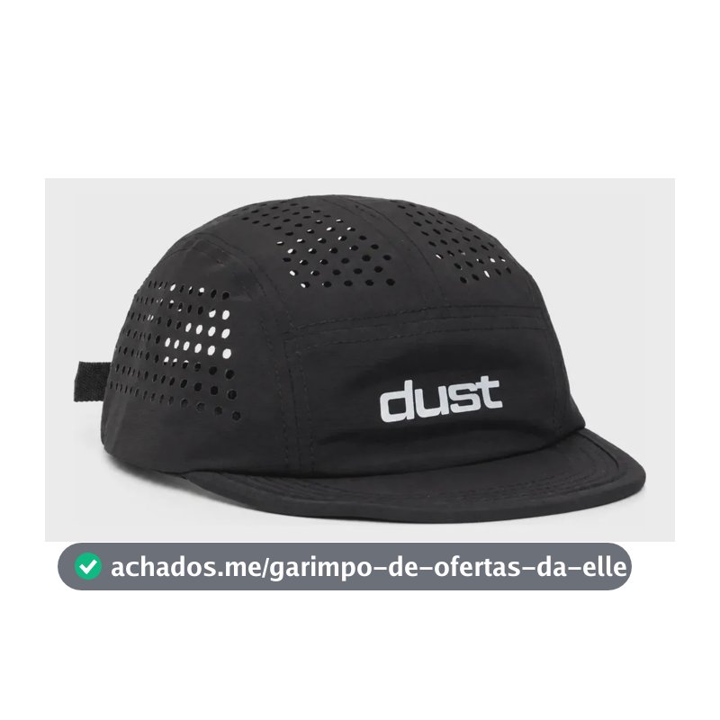 Boné Five Panel Corrida Performance Airtech Preto Aba Curta Esportivo Dust Company Strapback Ajustável Ultraleve Ventilado