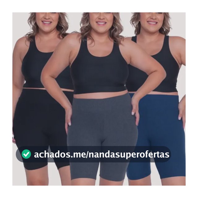 3 Bermuda Legging Plus Size Tendência Academia Cotton Fitnes