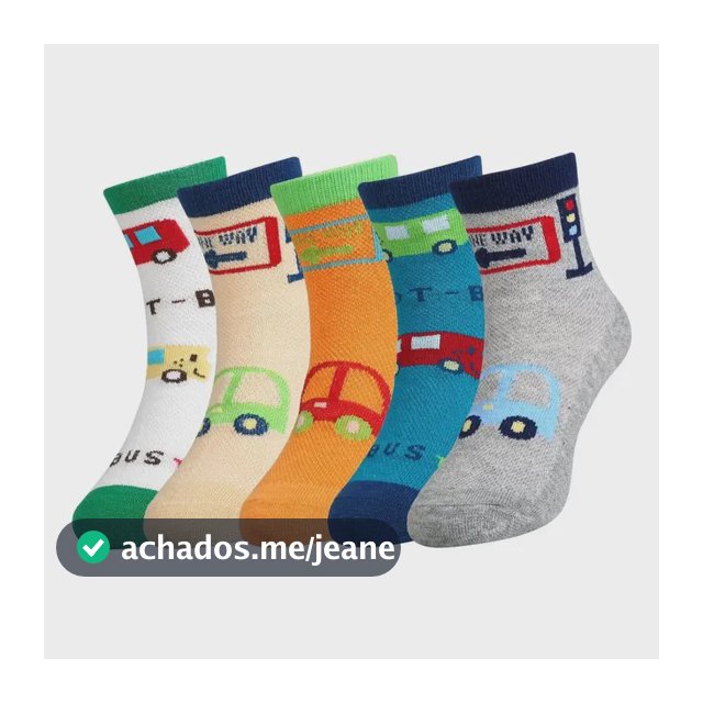 Kit 12 Pares Meia Infantil Cano Alto Masculina 0 A 10 Anos