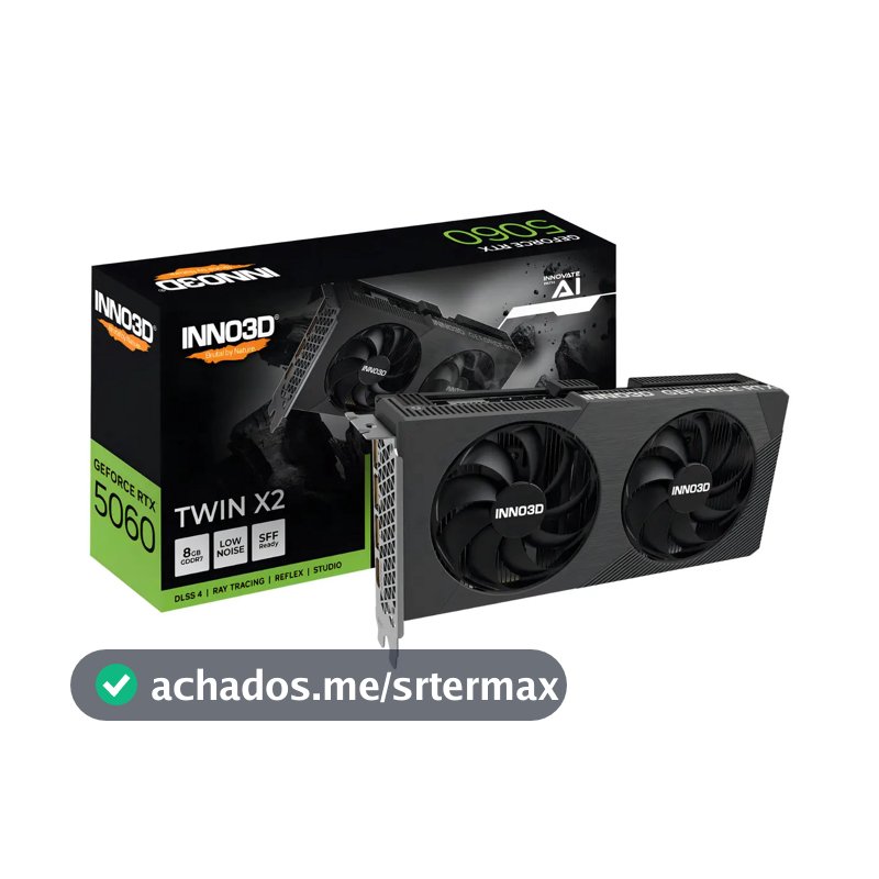 Placa de Vídeo INNO3D GeForce RTX 5060 Twin X2 8GB GDDR7 128-bit