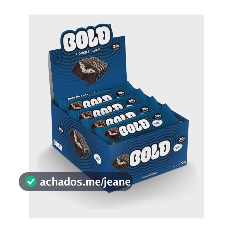 Barra De Proteína Bold Cookies Black - 12 Unid.