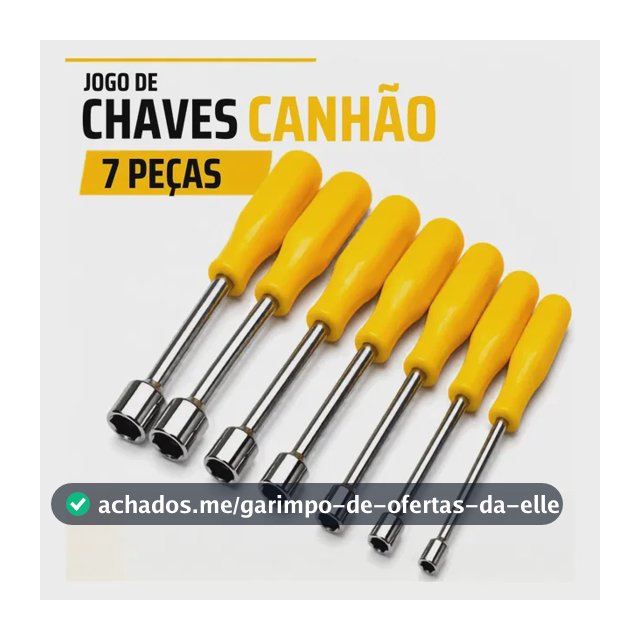 Kit 7 Chaves Canhão Sextavada Peças em Aço Carbono Jogo Soquetes 5mm até 12mm Alta Resistência Ferramenta de Uso Profissional e Residencial Oficina Mecânica Manutenção Hobby