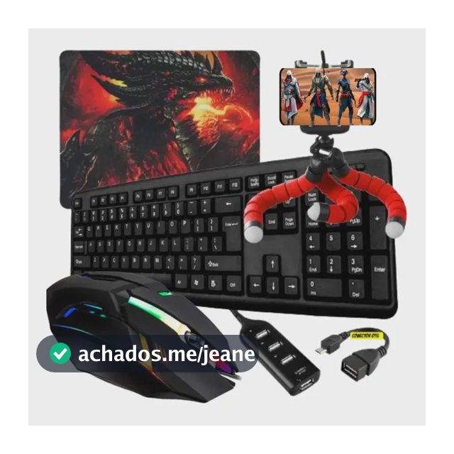 Kit Gamer Mobilador Completão Teclado Mouse Topled Promoção  Tipo C Preto