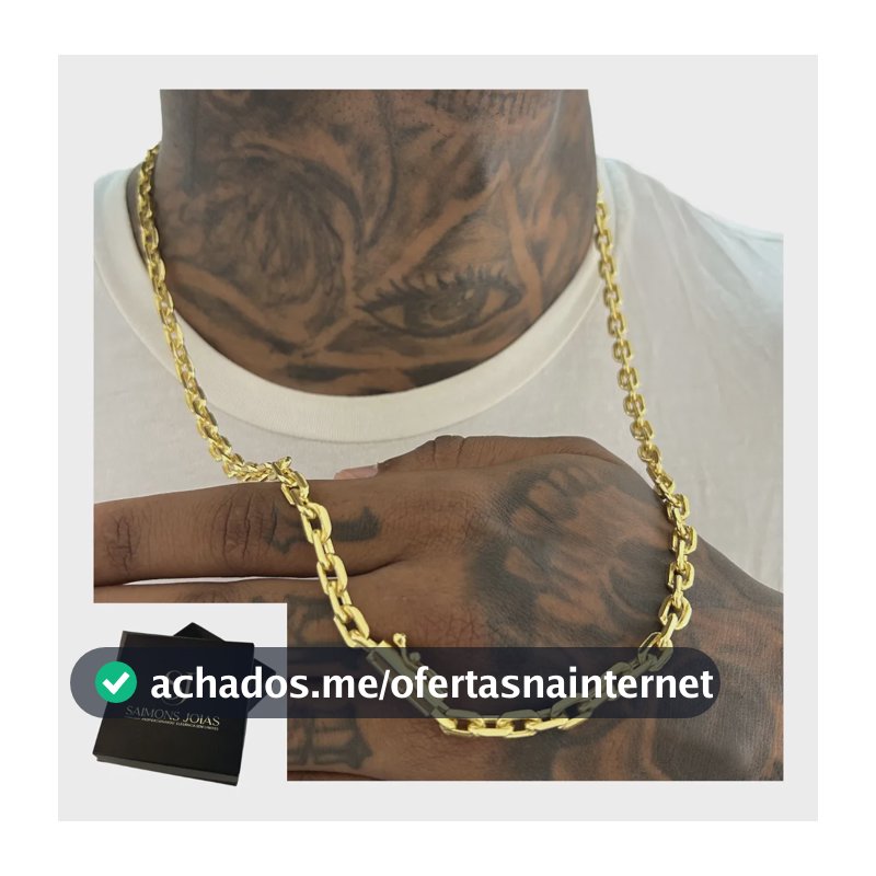 Corrente Masculina Banhada A Ouro 24k +acompanha Certificado Corrente Dourado Com 70cm