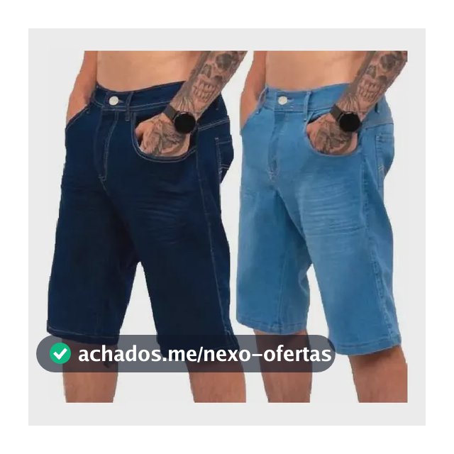 Kit 2 Bermudas Masculinas Jeans C\ Lycra Slim Fit