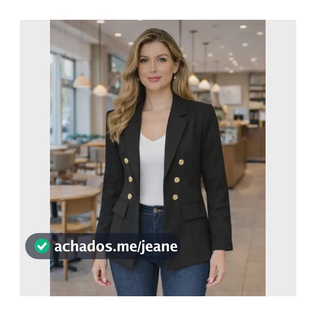 Blazer Feminino Alfaiataria Terninho Social Com Botões