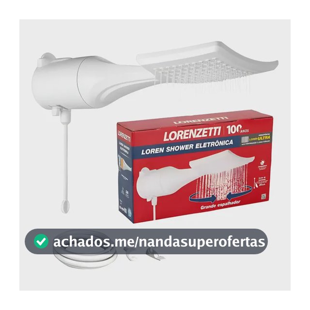 Chuveiro Loren Shower Eletronico Ducha Lorenzetti Cor Branco Potência 5500 W Voltagem 127