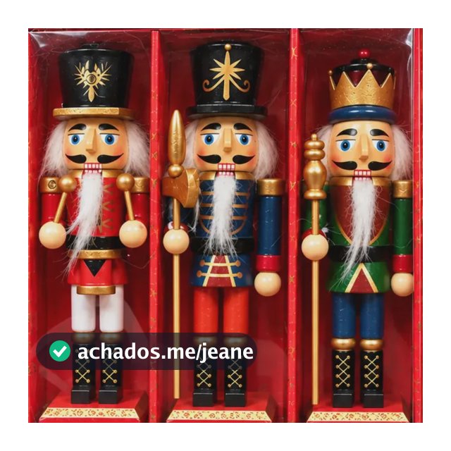 Kit 3 Soldado Quebra Nozes Boneco 13 Natal Decoração Madeira Vermelho Não Aplicável