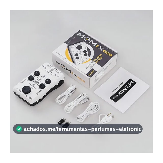 Interface de Áudio Joyo Momix Pro USB 2.0 4 Entradas 2 Saídas Branco