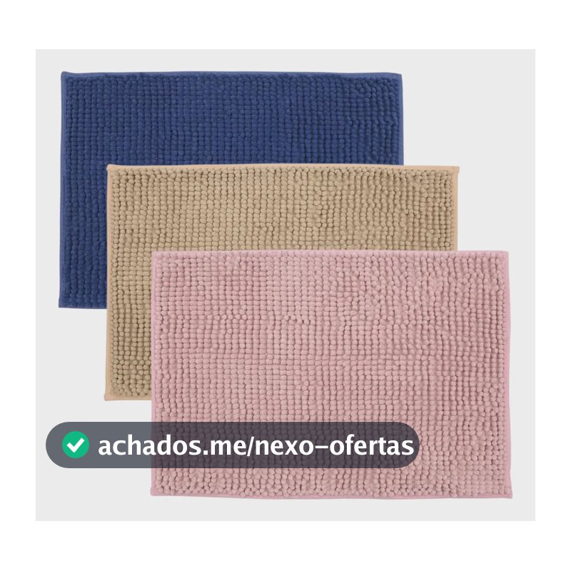 Kit 3 Tapetes De Banheiro Microfibra Bolinha Macio Seca Pés FLAR IMPORT
