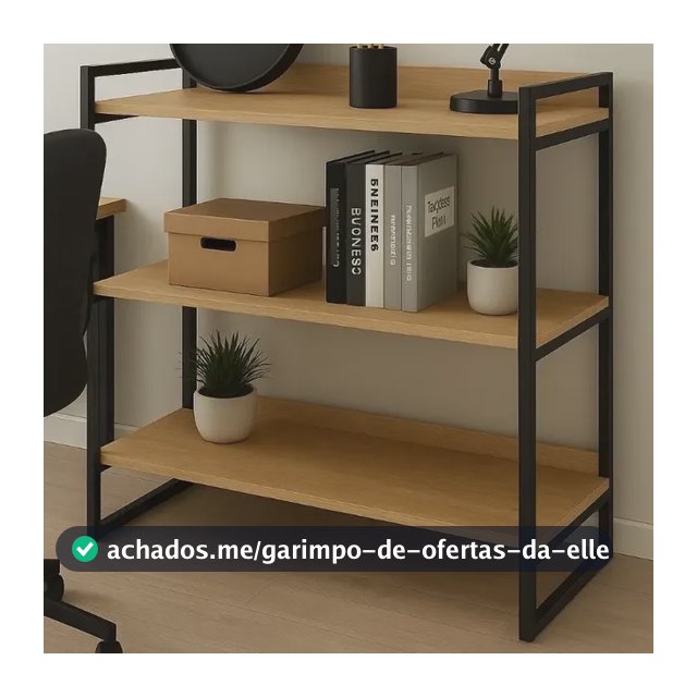 Aparador Estilo Industrial 3 Prateleiras 0,90cm Buffet Bar Marrom