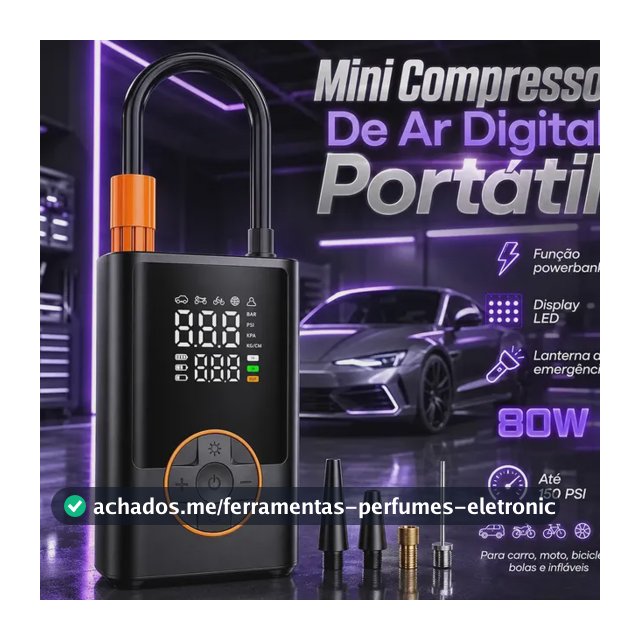 Compressor De Ar Portátil Blackone 4000mah USB-C Digital Carro Moto
