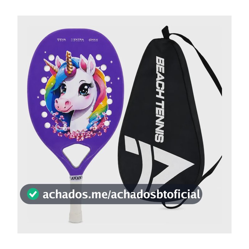 Raquete Alfa Kids 2025 Com Bolsa Beach Tennis + Carbono Uniocrnio