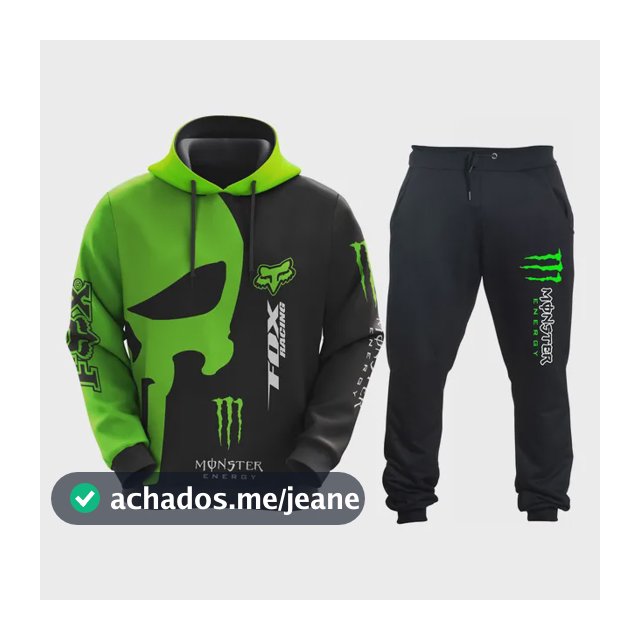 Conjunto Blusa E Calça De Moletom Monster Carro Moto Racing