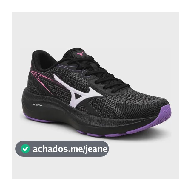 Tênis Mizuno Virtue 2 Feminino Largura Padrão Confortável Preto Liso 37,0 Br