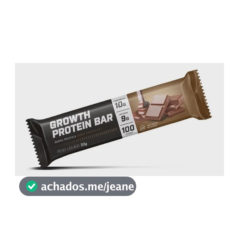 Barra De Proteína (cx. 12 Un) Growth Supplements - Sabores Sabor Chocolate