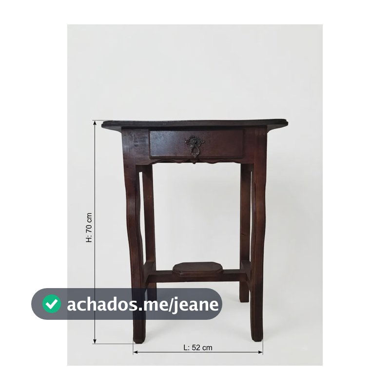 Aparador Antigo De Madeira  Maciça Gaveta 70cm Altura Marrom-escuro