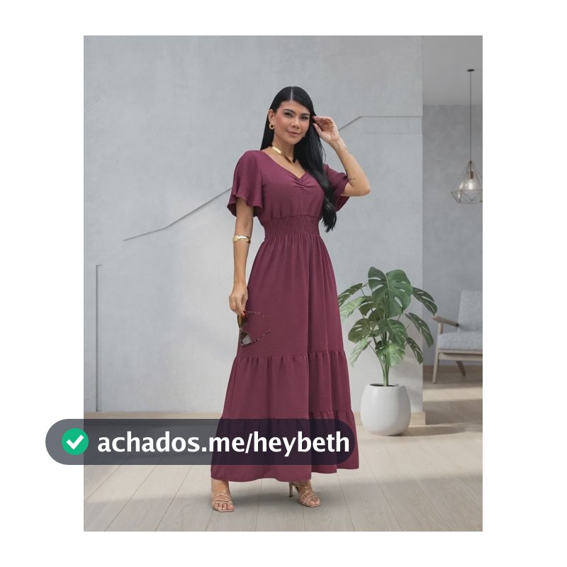 Vestido Longo Feminino De Manguinhas Multiuso De Luxo Marsala Único 38/40/42/44/46