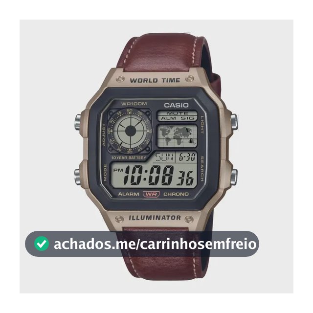 Relógio Casio Illumitator Sport World Map AE-1200whl - 5avdf Preto Marrom Digital
