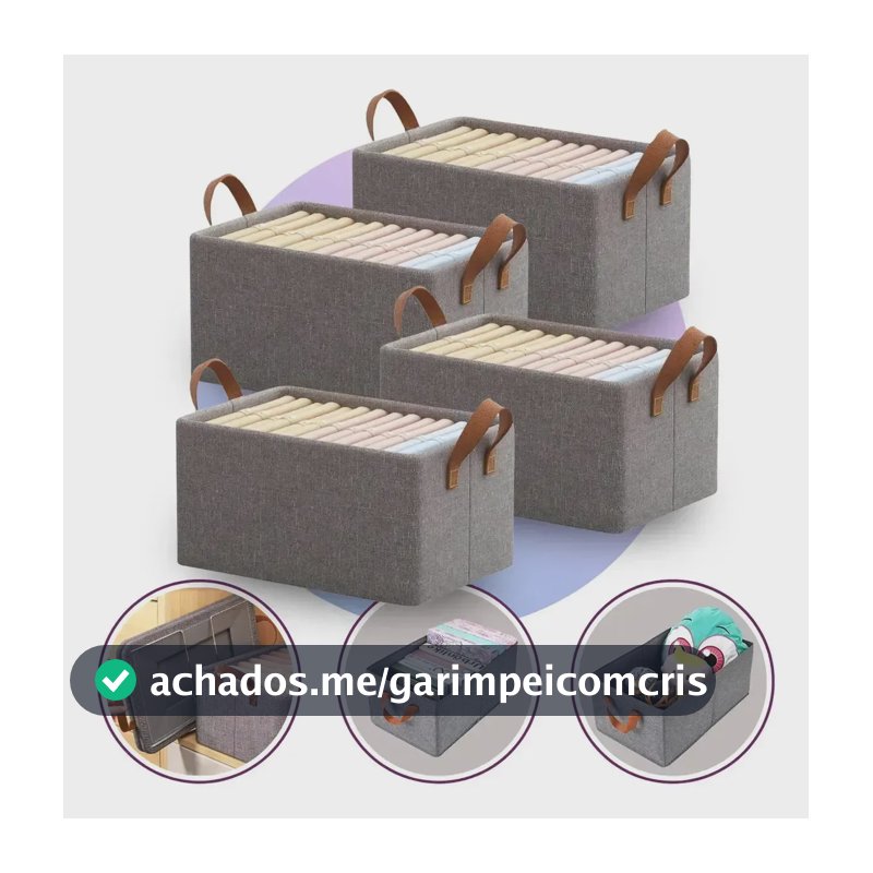 Kit 10 Caixa Organizadora Roupas Cm Cor Cinza-escuroo Lisa