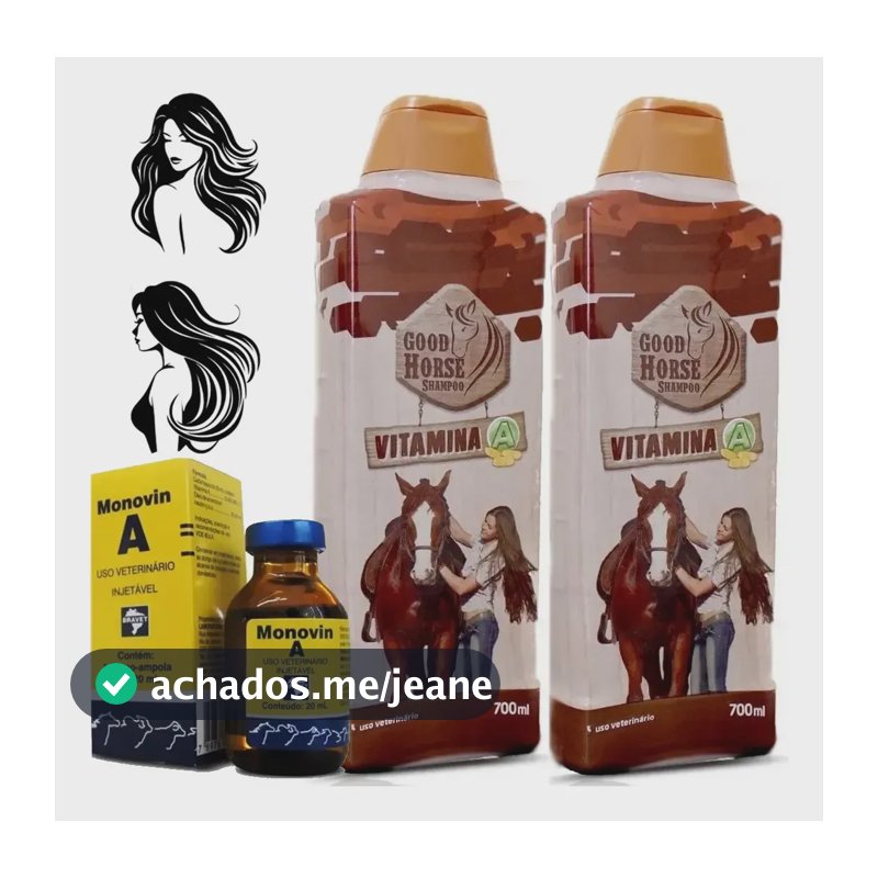 Kit 2 Shampoo Good Horse 700ml + 1 Monovin A