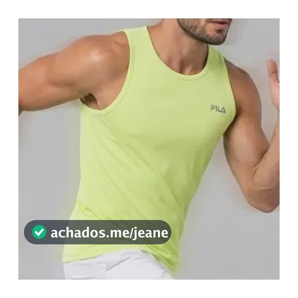 Regata Fila Basic Sports Corrida Treino Academia Amarelo Neon Liso G