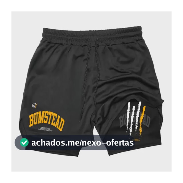 Bermuda Short Duplo Masculina Compreensão 2 Em 1 Musculação
