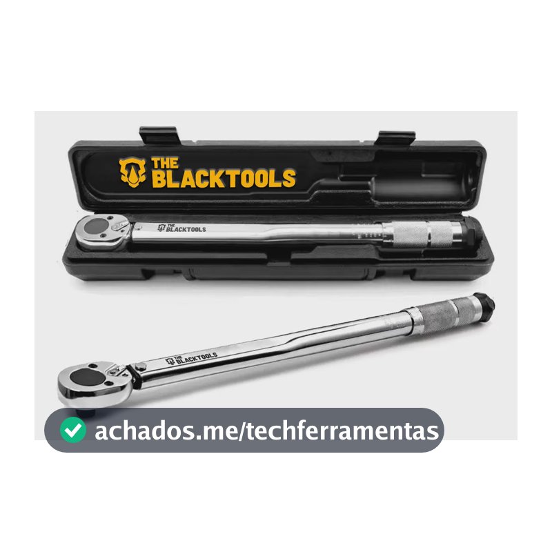 Torquímetro De Estalo Click Para Soquete 1/2 Pol 28-210 Nm 2.8 A 21kg Reversível Ajustável Com Estojo The Black Tools