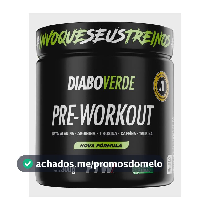 Suplemento FTW Diabo Verde Pre-Workout en pó sabor limão x 300g