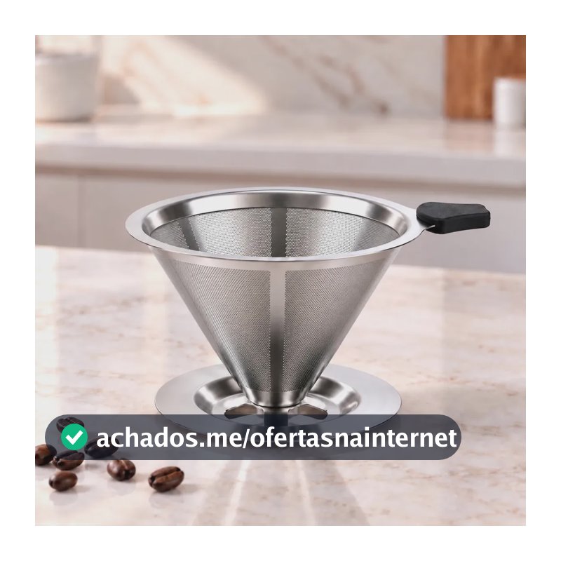 Coador De Café Inox 103 Filtro Reutilizável Aço Inoxidável Sem Papel Passador De Café Peneira Fácil De Lavar Ecológico Para Café Tradicional