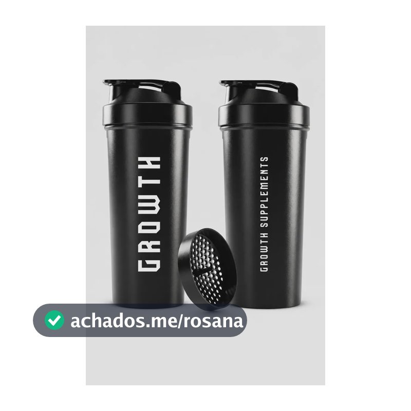 Coqueteleira Shaker Academia 600ml Growth Supplements Preto