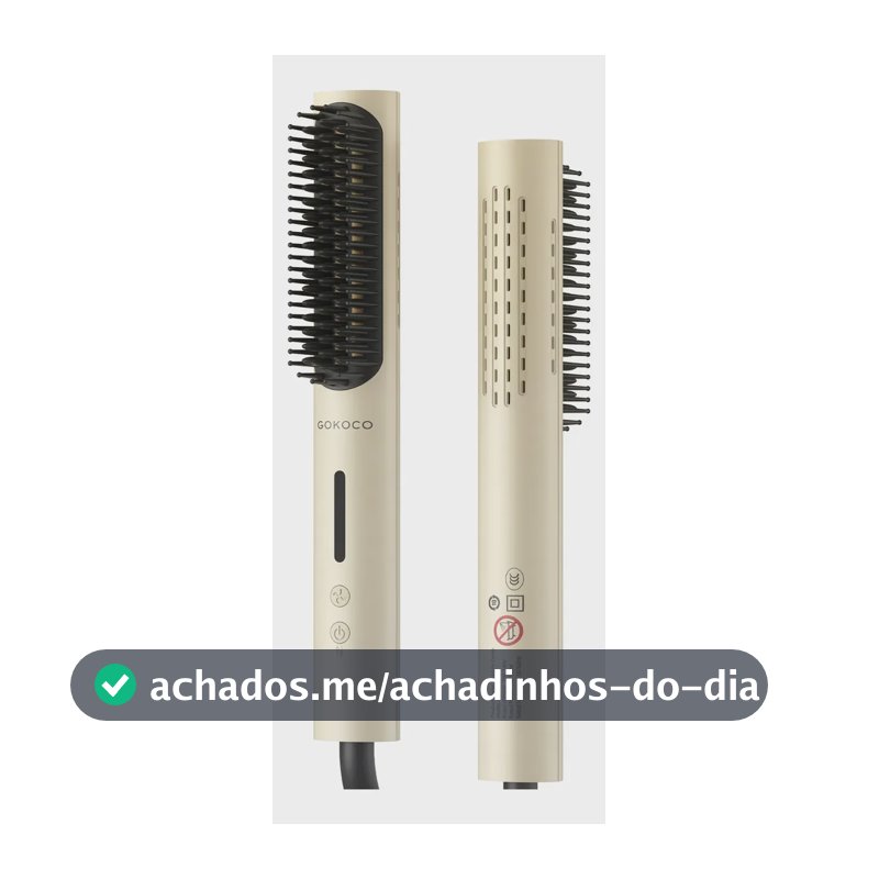 Escova Modeladora De Cabelo Gd049 Gokoco Com Ar Frio Bege 127/220v