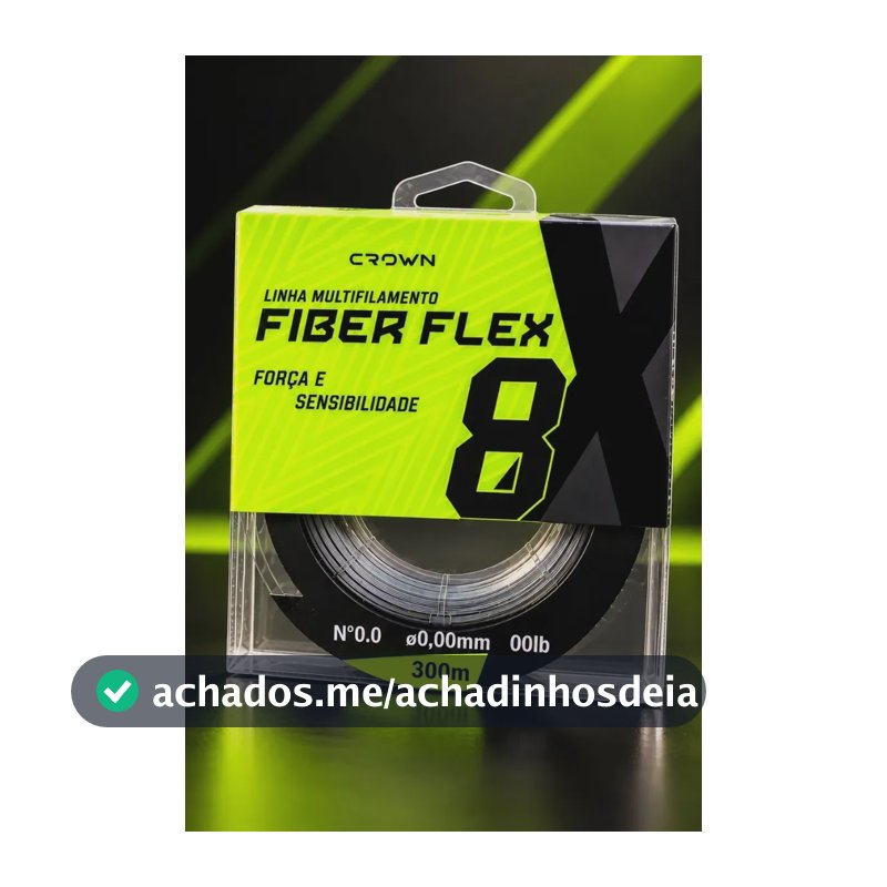 Linha De Pesca Multifilamento Fiber Flex 8x Crown 300m Top 0.30mm - 60 Lb