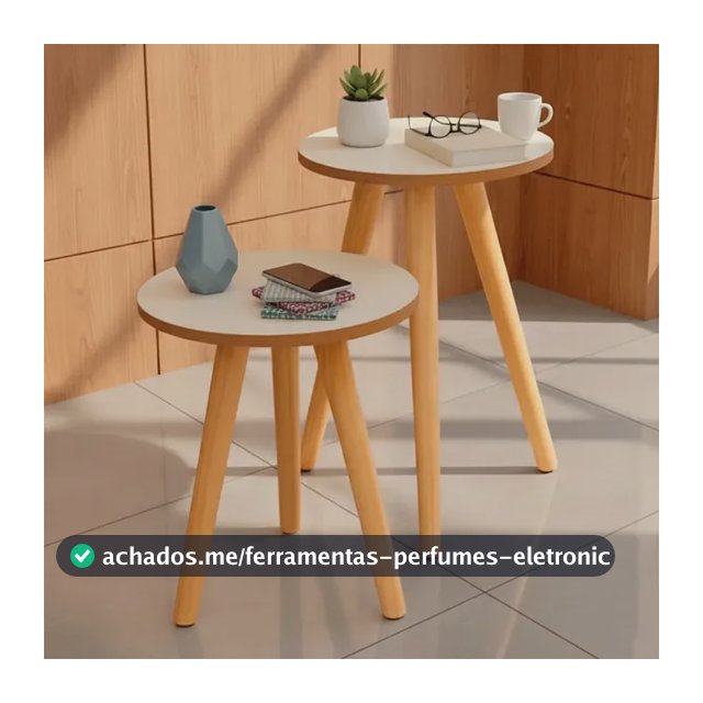 Mesa De Canto Pé Palito 2 Mesas Tripe Redonda Fosca