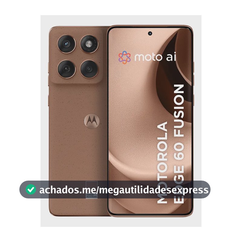Smartphone Motorola Edge 60 Fusion 5G - 256GB 8GB RAM+16GB Ram Boost, Tela Quad-Curve moto AI 50MP Sony Camera ultrarresistencia militar IP68 + IP69 - Mocha Mousse