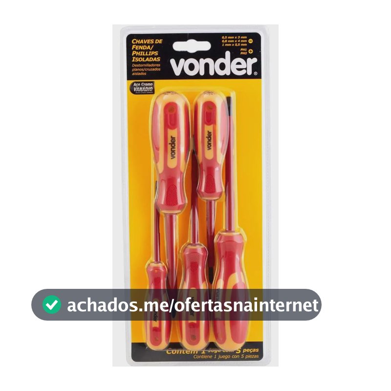 Jogo De Chaves Fenda Phillips Isolada Eletricista Iec60900 Vonder 1.000v
