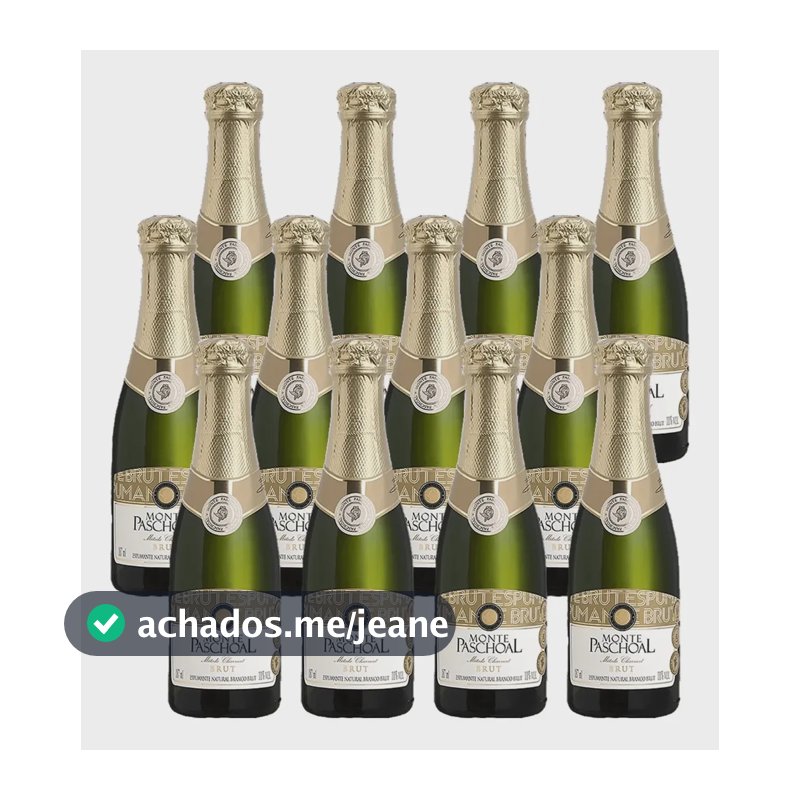 Kit 12 Mini Espumante Monte Paschoal Brut 187ml