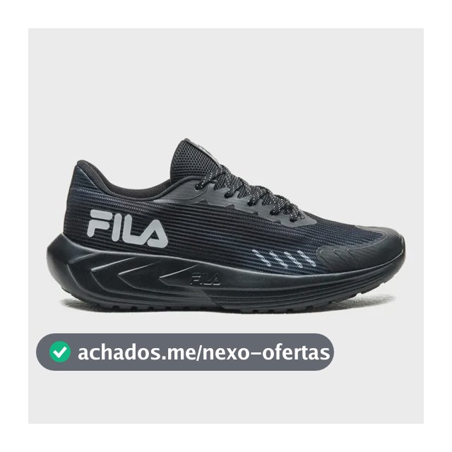 Tênis Fila Sprint Masculino Esportivo Caminhada Confortável Preto/grafite Liso 40 Br