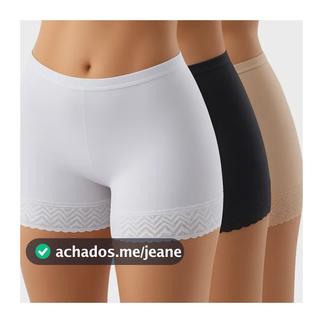 Kit 3 Short Anágua Vestido Feminino Segunda Pele Invisível