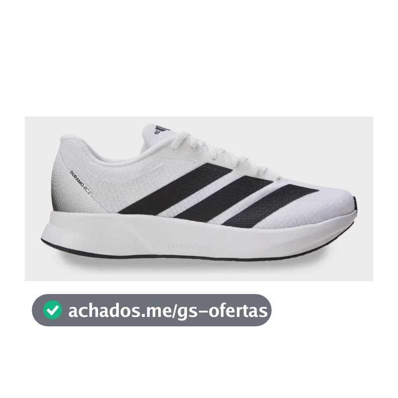 Tênis Masculino Duramo Rc 2 adidas Cloud White / Core Black / Carbon. Liso 40 Br