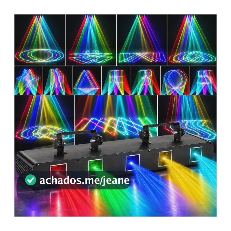 Luz Laser Profissional Foowei JG5 para Palco Com DMX e Animação 3D