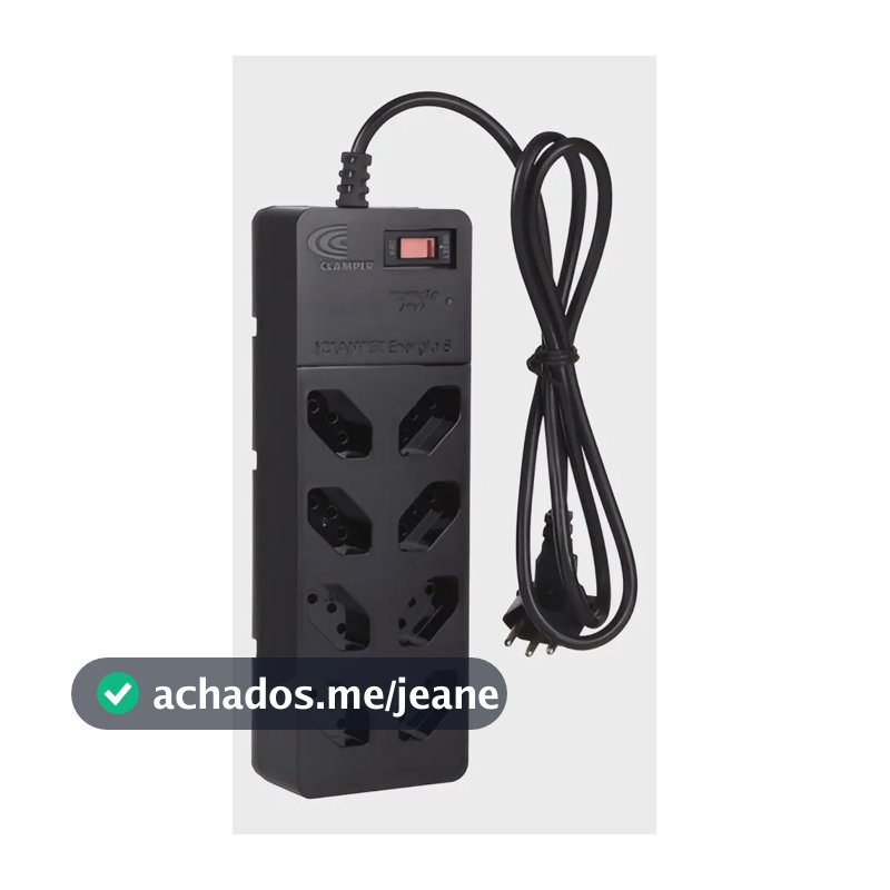 Filtro Linha Régua Energia 8 Tomadas Tecnologia Lcf Clamper Preto 127/220v