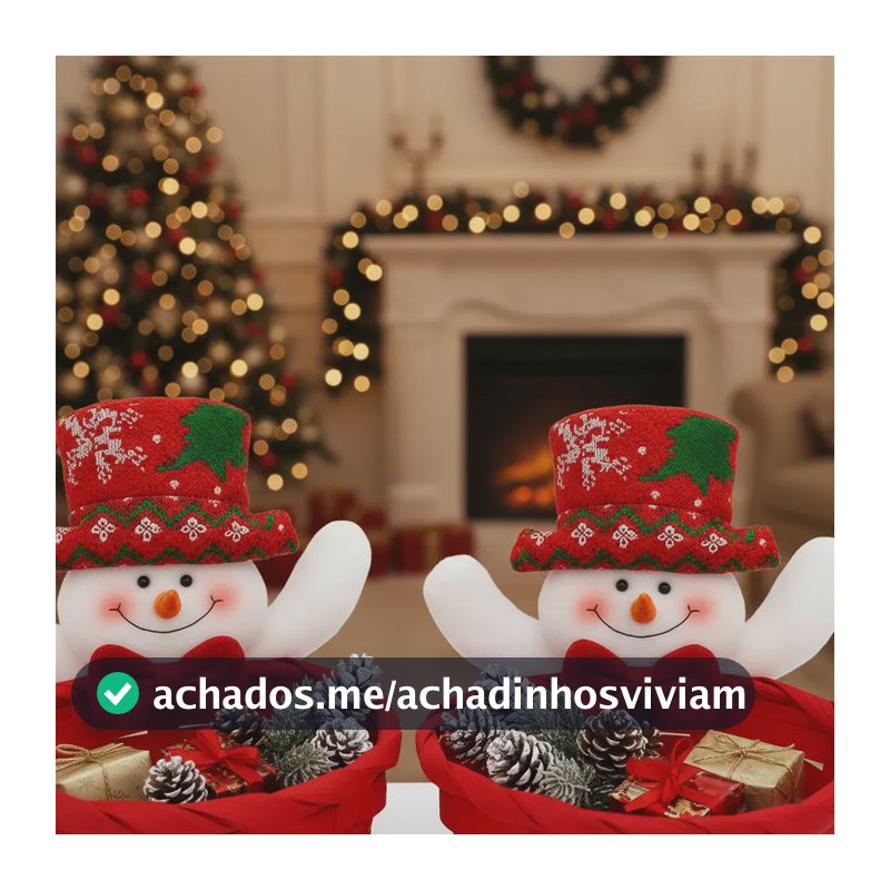 Kit Cesto Natal Decorativo Papai Noel Boneco Neve Presente Boneco Neve G Papai Noel P Vermelho 127/220v