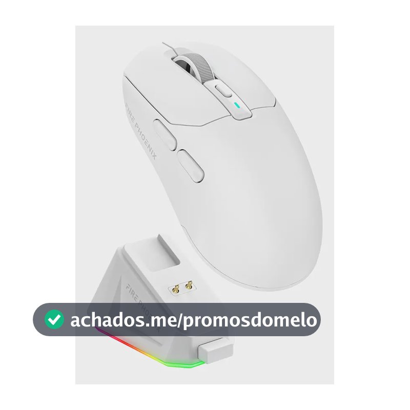 Mouse Gamer Sem Fio Fire Phoenix 24000dpi Paw3311 Bk-r3x Cor Branco