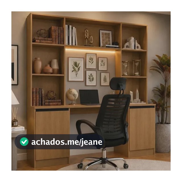 Escrivaninha com Estante Escritório 2 Portas e 5 Prateleiras Smart Multimóveis MP6075