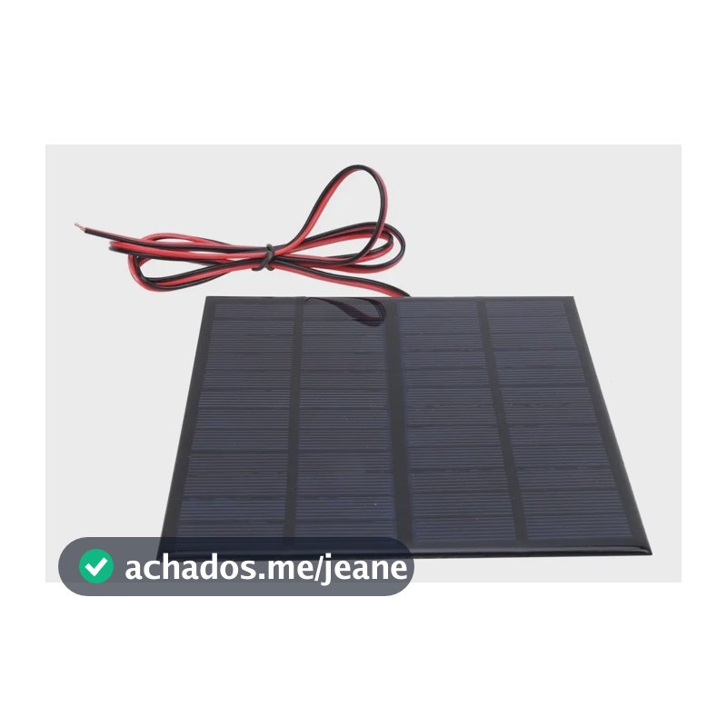 Mini Painel Placa Energia Solar Fotovoltaica 12v 3w Real Preto 12v