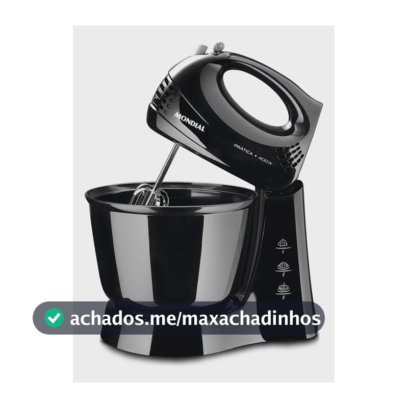 Batedeira Prática Mondial Preto 400W B-44-B