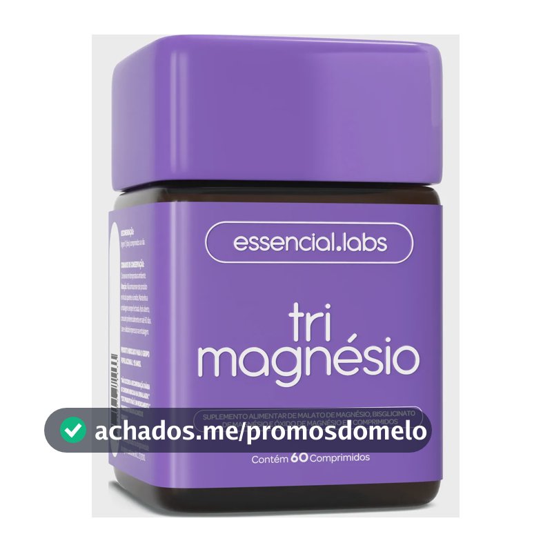 TRI MAGNÉSIO - Dimalato + Bisglicinato + Óxido - A Combinação Perfeita de 3 Magnésios com Máxima Pureza e Concentração - 30 Doses