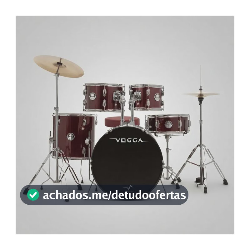 Bateria Profissional Completa Banco Prato Bumbo 18 Vpd218 Wine Red Wrd