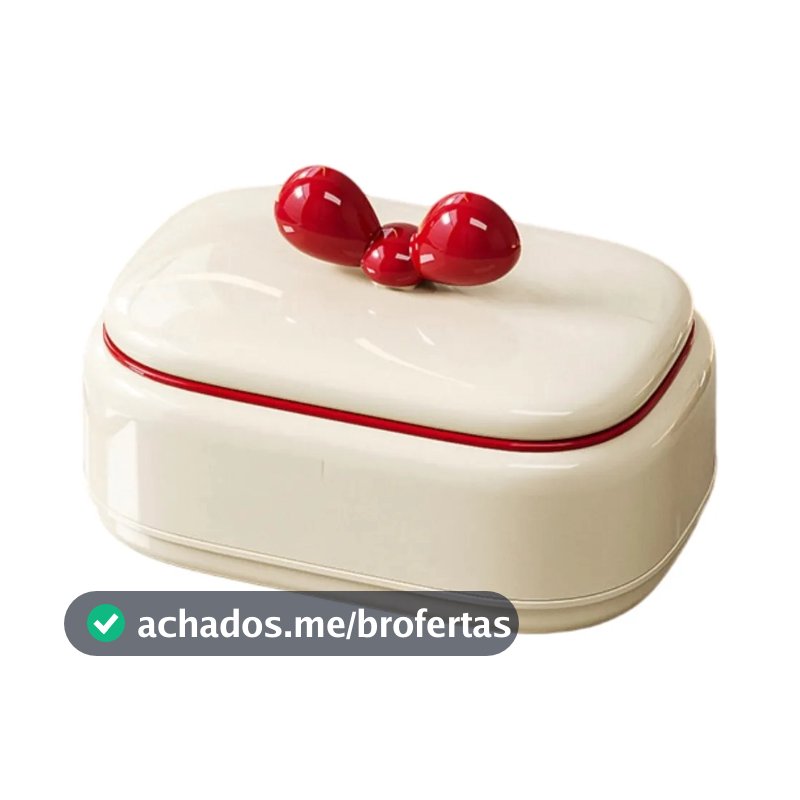 V  E Bowknot Soap Dishes With Lid Dustproofs Selfs Drai 3010